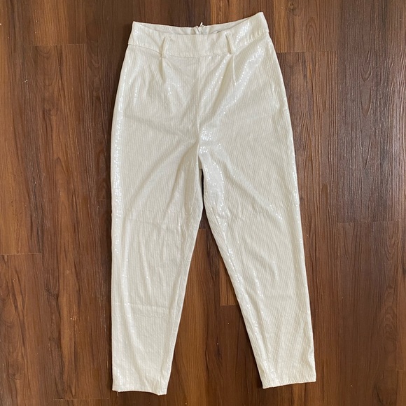 Forever 21 white high waisted rise sequin pants - Picture 5 of 9